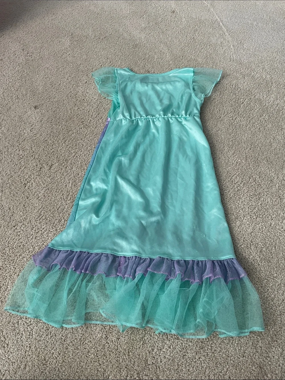 Disney Girls' Ariel-Inspired Sleep Dress - Teal & Purple - Picture 3 of 4